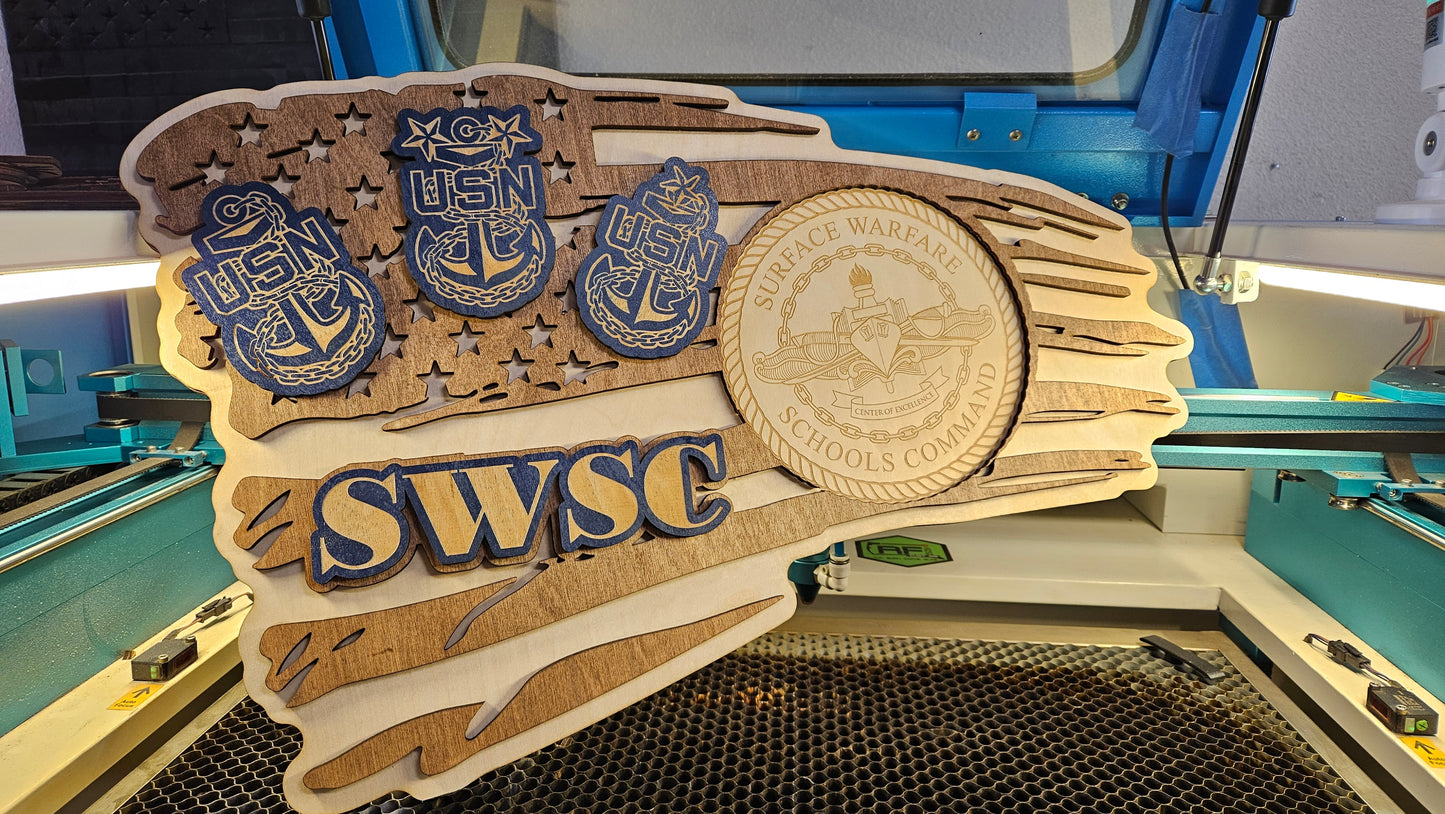 Custom Laser-cut Flag - Military Laser-cut Flag