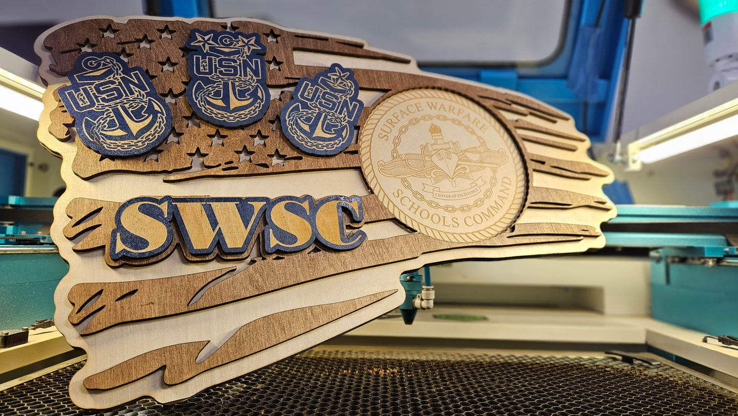 Custom Laser-cut Flag - Military Laser-cut Flag