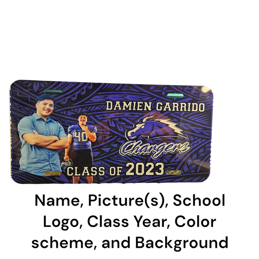 School - Grad License Plate - Custom Name