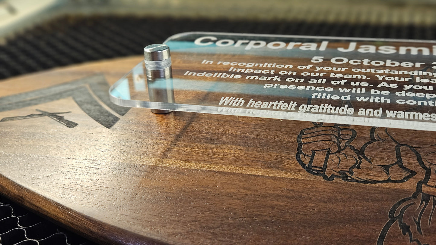 Surfboard Koa Plaque