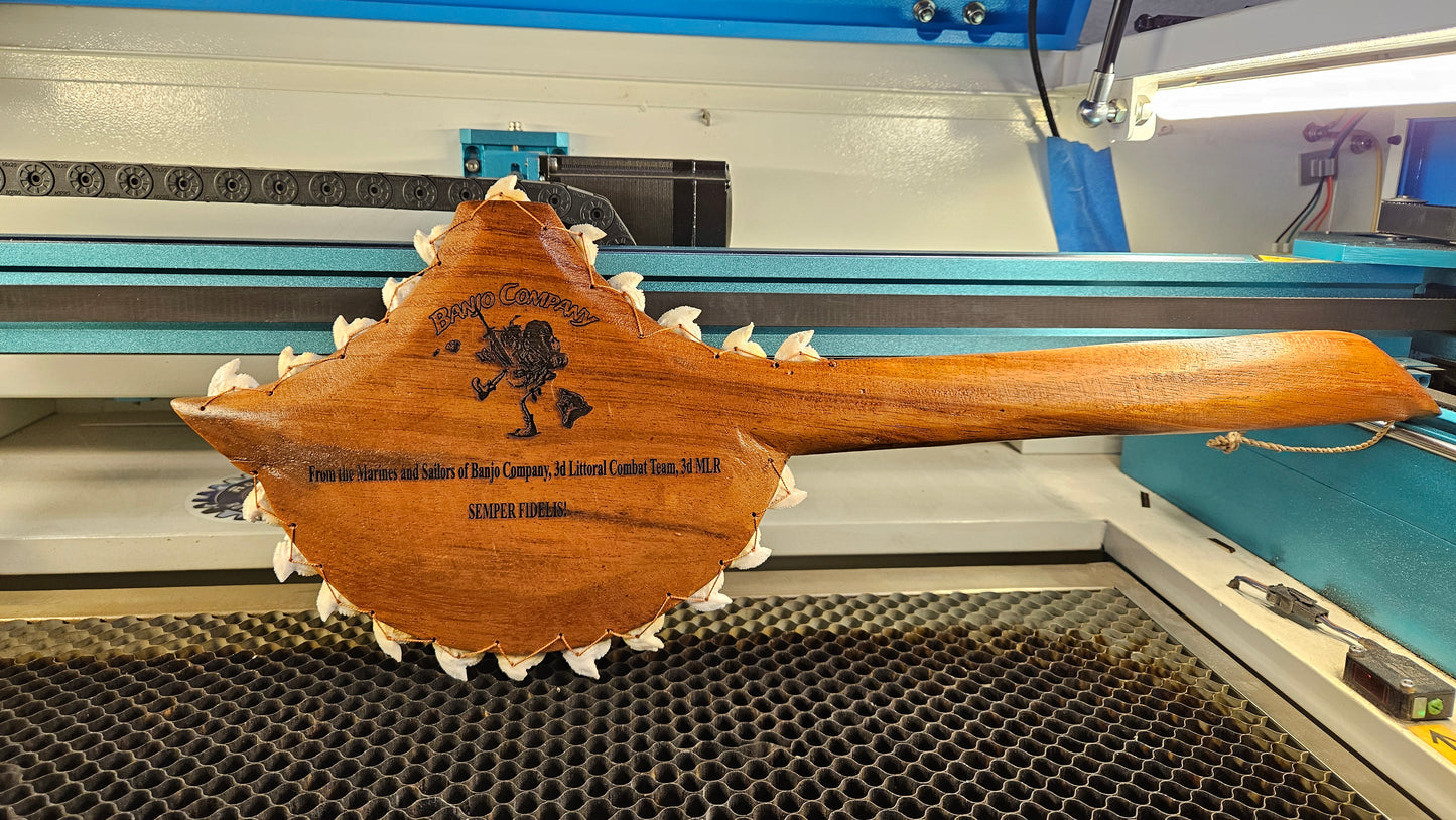 Engraved - Hawaiian War Axe/Club - Shark Tooth