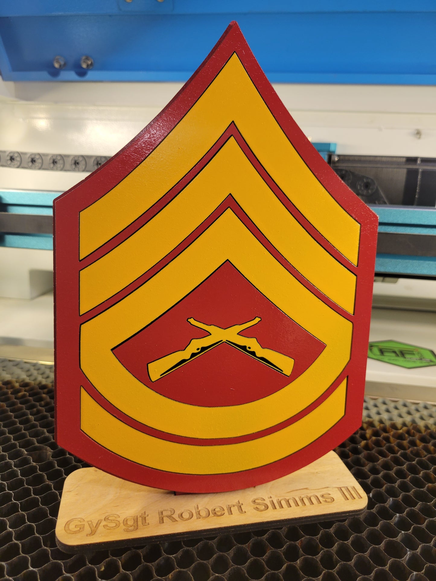 Custom Rank Desktop Placard - Laser cut / Laser engraved