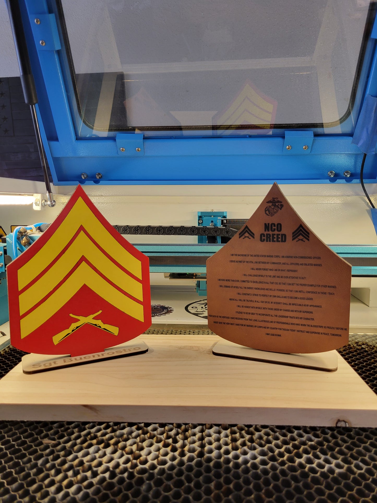 Custom Rank Desktop Placard - Laser cut / Laser engraved