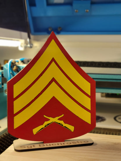 Custom Rank Desktop Placard - Laser cut / Laser engraved
