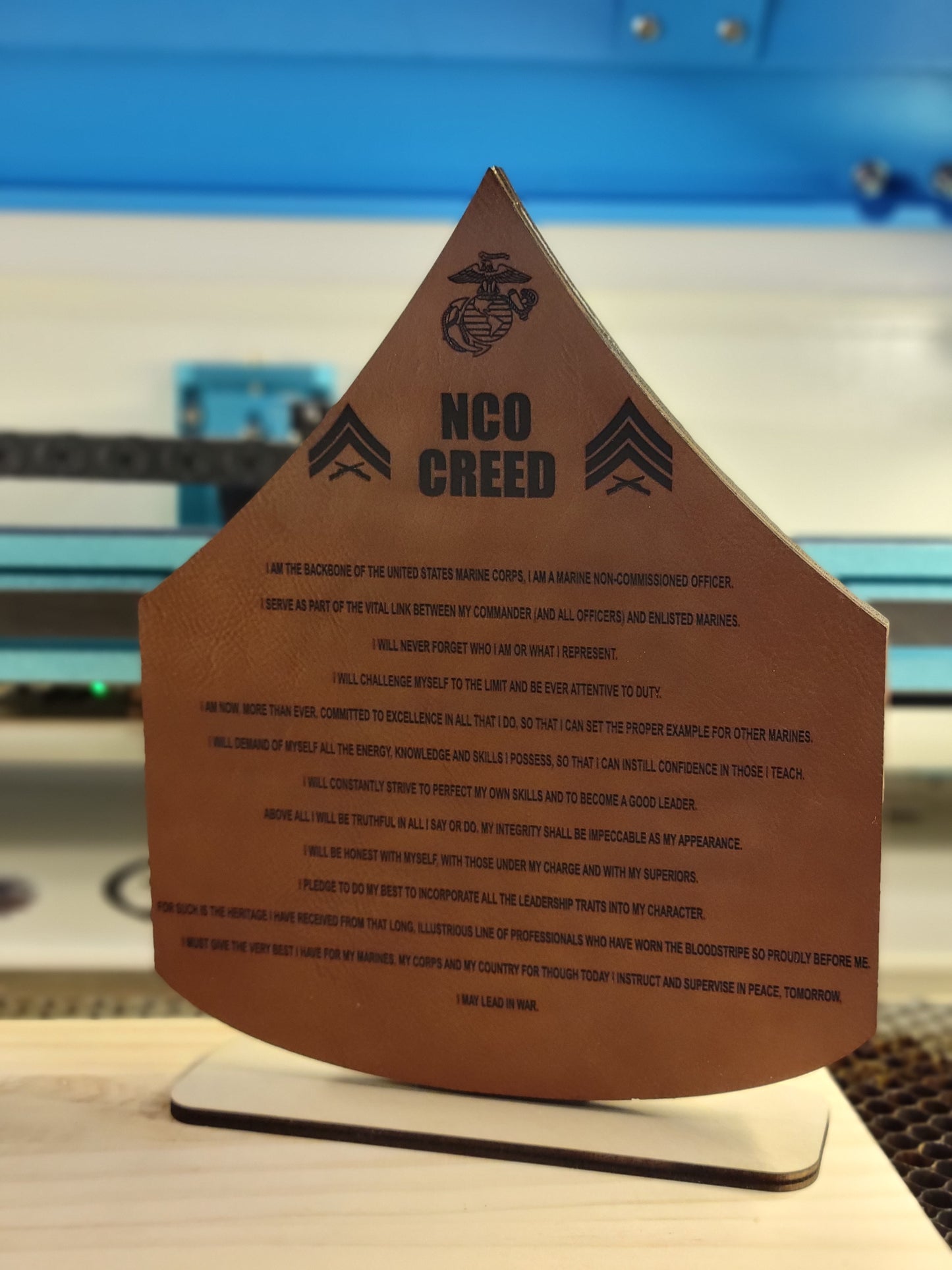 Custom Rank Desktop Placard - Laser cut / Laser engraved