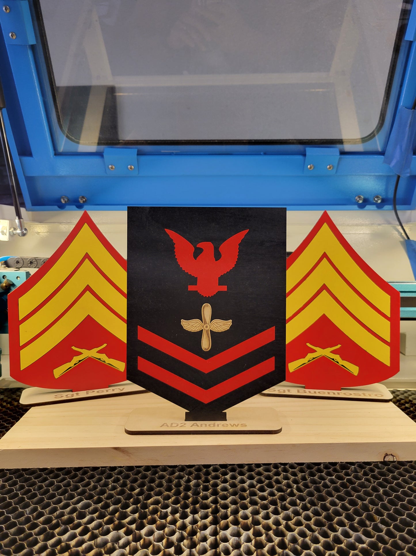 Custom Rank Desktop Placard - Laser cut / Laser engraved