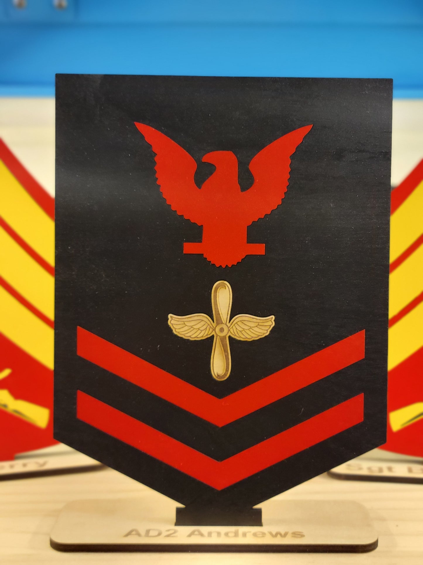 Custom Rank Desktop Placard - Laser cut / Laser engraved
