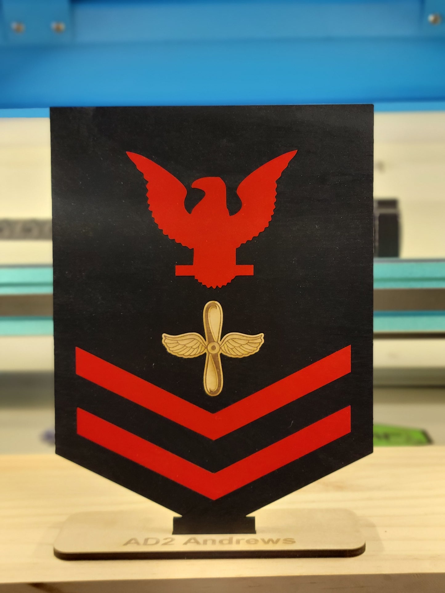 Custom Rank Desktop Placard - Laser cut / Laser engraved