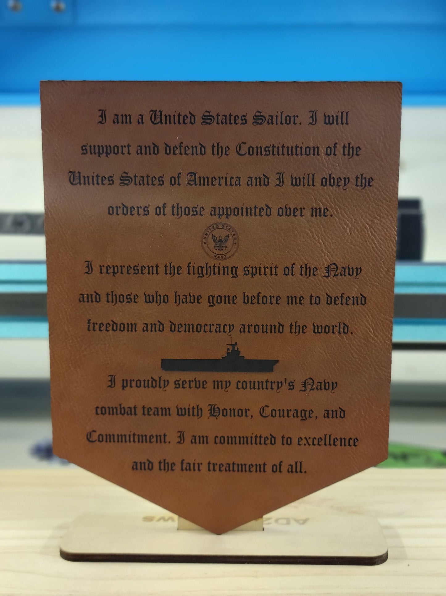Custom Rank Desktop Placard - Laser cut / Laser engraved