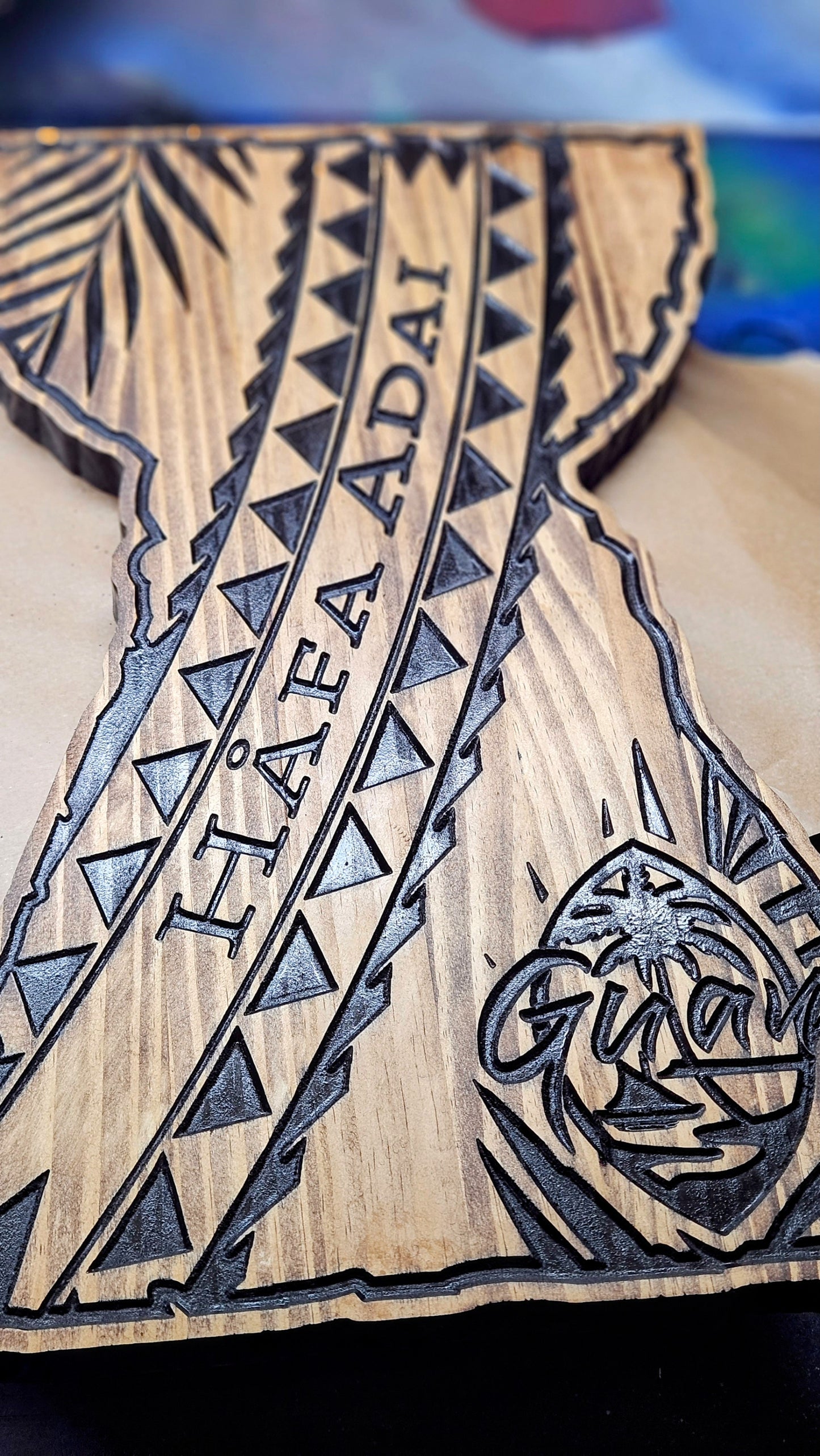 Latte Stone - Tribal - Hafa Adai - CNC cut