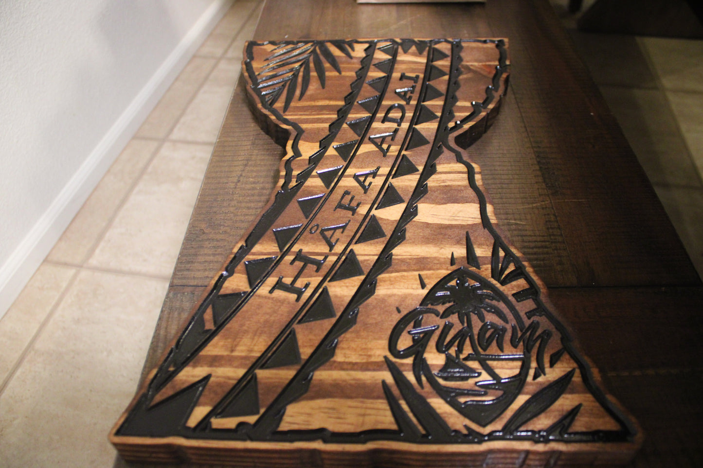 Latte Stone - Tribal - Hafa Adai - CNC cut