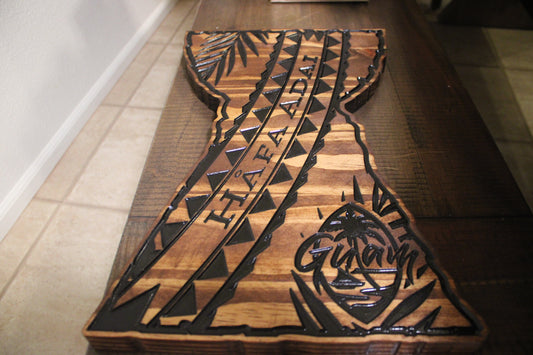 Latte Stone - Tribal - Hafa Adai - CNC cut