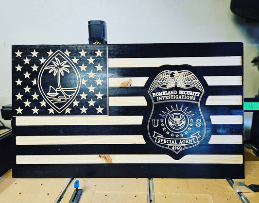 Custom CNC Wood Flag  - Custom logo