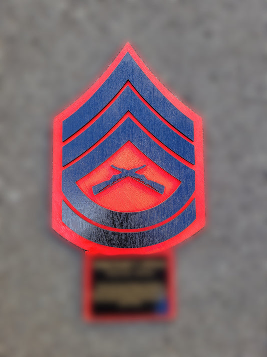 Custom Rank Plaque -Any Military Branch Rank Plaque