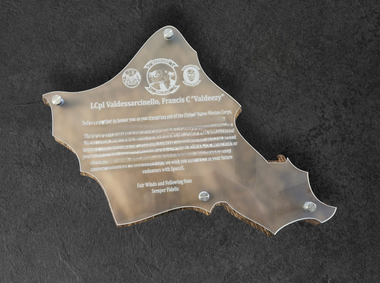 Oahu Island Plaque - Cutout with Stand Offs