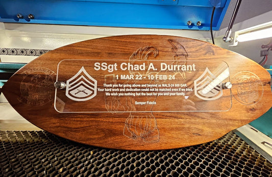 Surfboard Koa Plaque